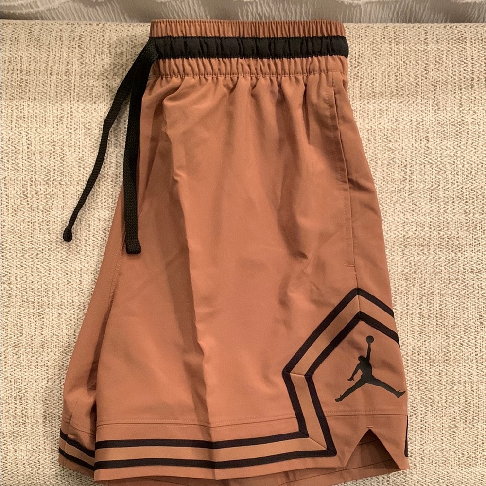 Jordan Tan Athletic Shorts with Black Accents